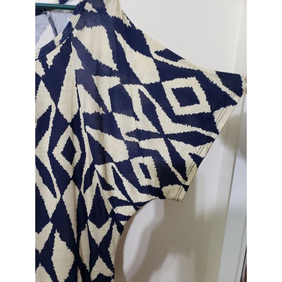 H.I.P. happening in the present, short sleeve, navy print shirt, size M - Picture 4 of 6